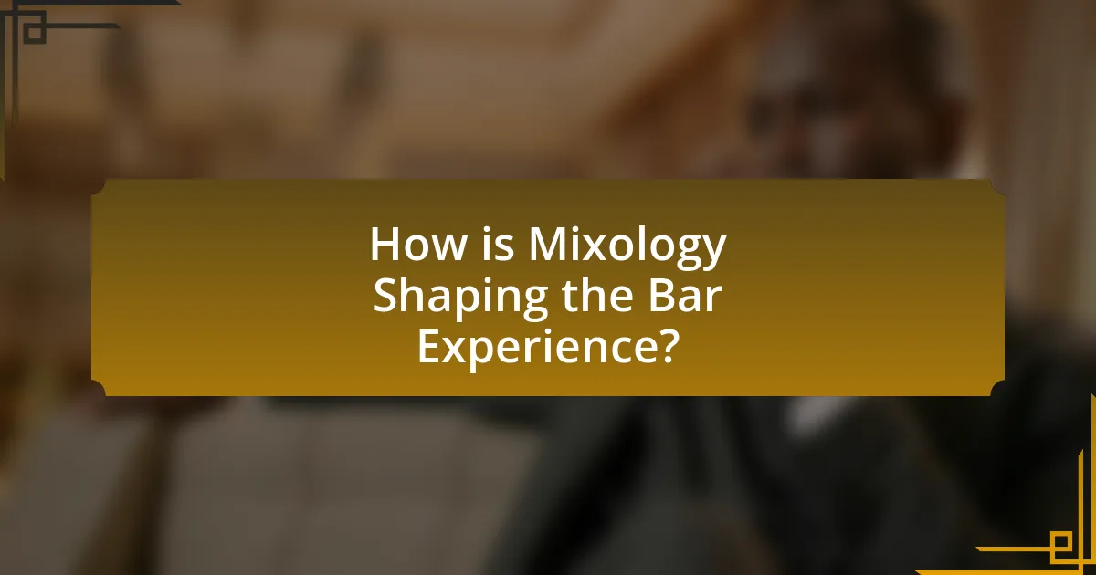 How is Mixology Shaping the Bar Experience?
