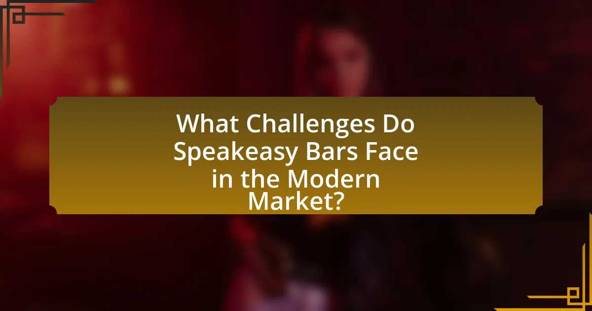 What Challenges Do Speakeasy Bars Face in the Modern Market?