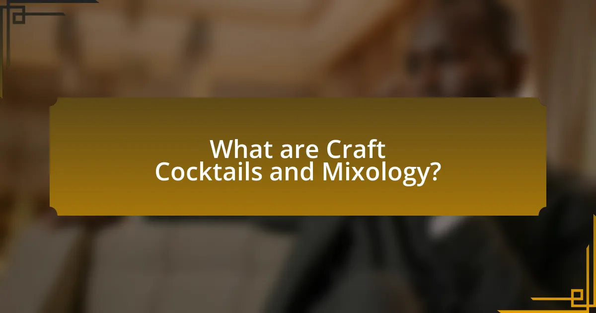 What are Craft Cocktails and Mixology?