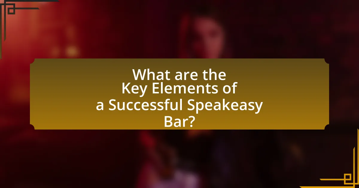 What are the Key Elements of a Successful Speakeasy Bar?